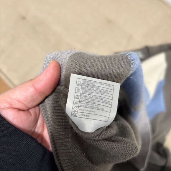 Pringle of Scotland Men's Grey/Blue Pure 100% Cashmere Argyle Sweater - Size XL - Picture 4 of 6